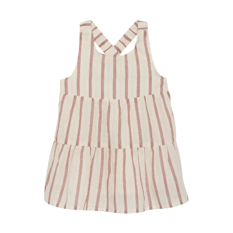 Woven Tank Dress - Eggnog Stripes