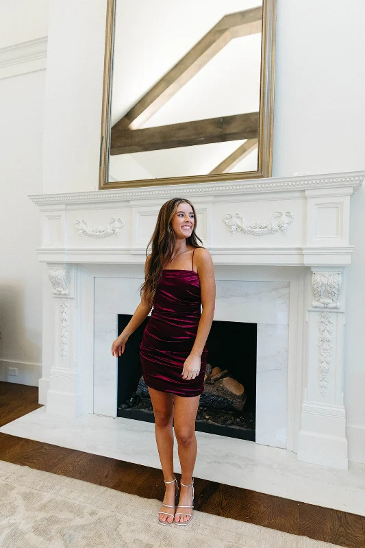 Dreamy Velvet Dress - Plum