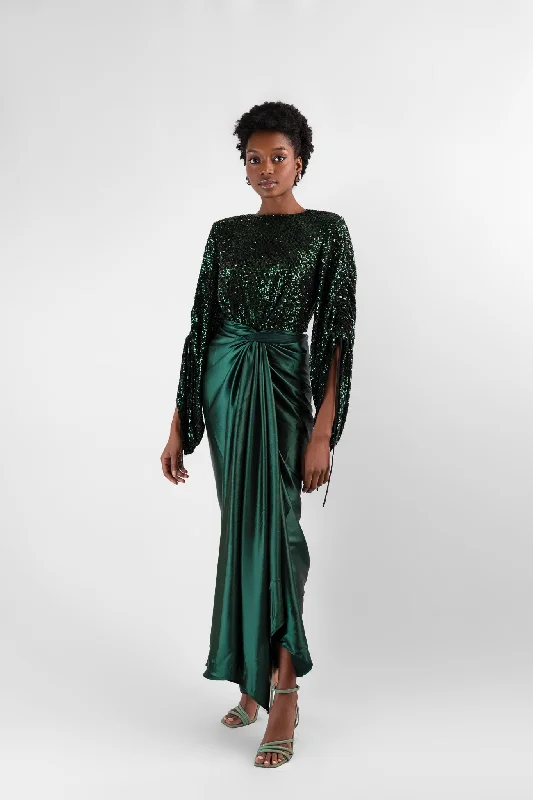 Giselle long twist drape dress