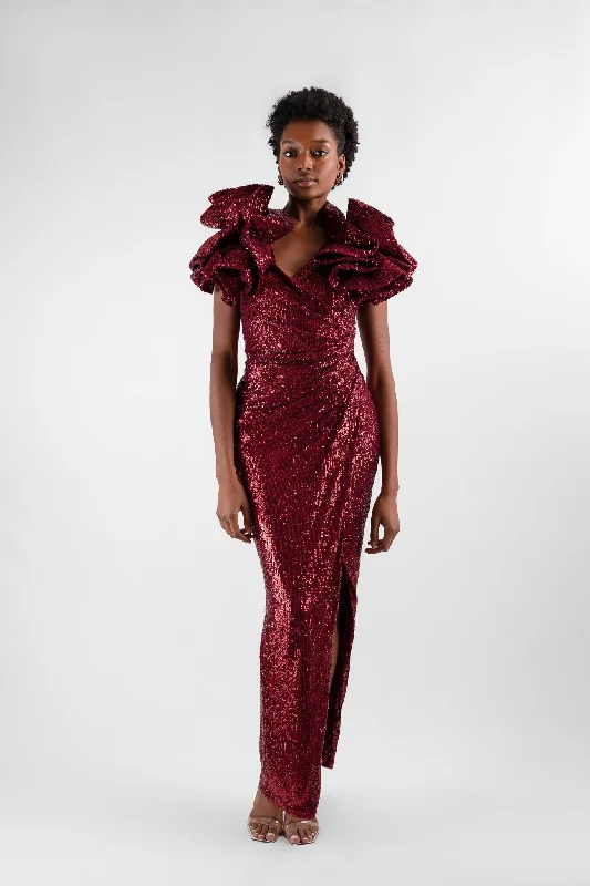 Magnolia long sequin dress
