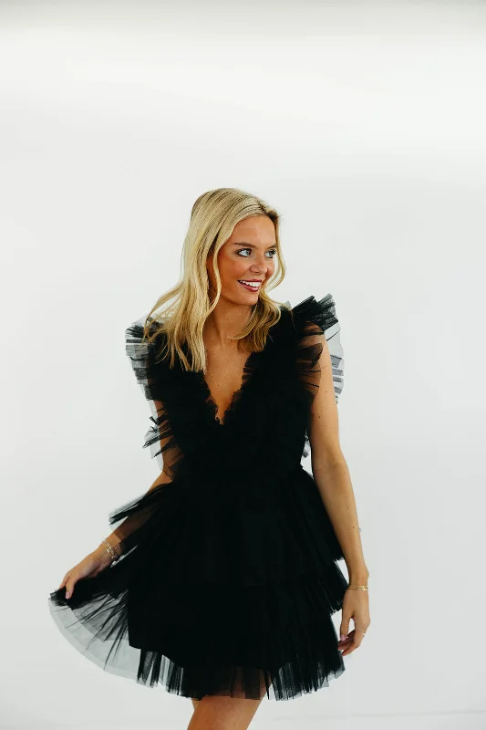 Top Tier Tulle Dress - Black