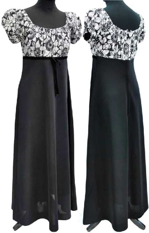 1970s Vintage Black & White Empire Line Evening Dress • Maxi Dress Comfortable Ruffle Maxi Dress 1970s Vintage Black & White Empire Line Evening Dress • Maxi Dress Comfortable Ruffle Maxi Dress