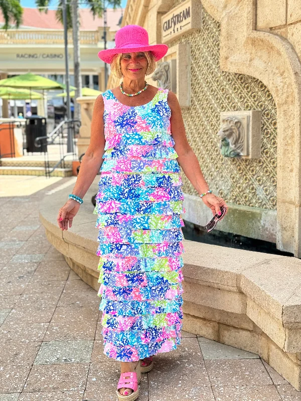 SALINA REEF CHA CHA MAXI DRESS Elegant Velvet Maxi Dress