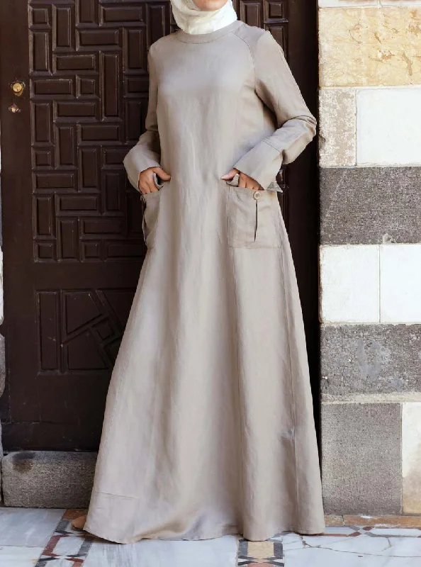 Cargo Pocketed Maxi Dress Fashionable Button-Down Maxi Dress