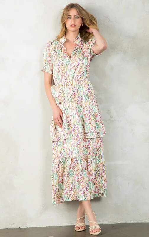 Dani Floral Tiered Maxi Dress Casual Maxi Dress with Pockets