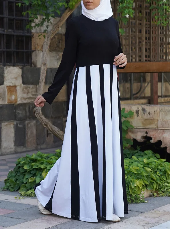 Dual Color Maxi Dress Stylish Button-Up Maxi Dress