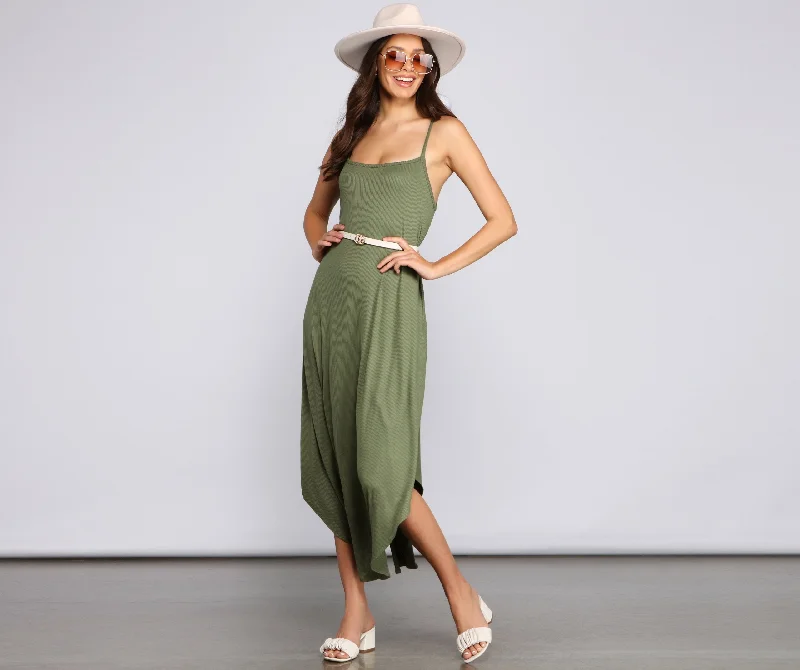 Effortless Vibes Stylish Sleeveless Maxi Dress Elegant Tiered Maxi Dress