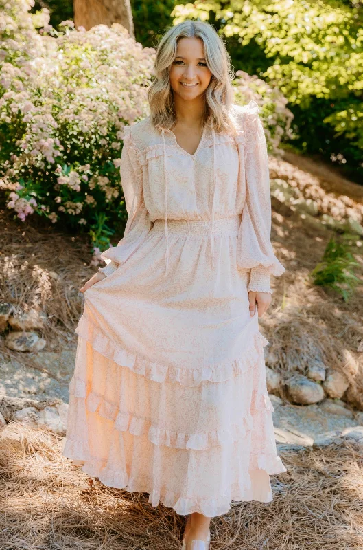 Lily Ruffle Detail Maxi Dress Trendy Maxi Dress with Bow