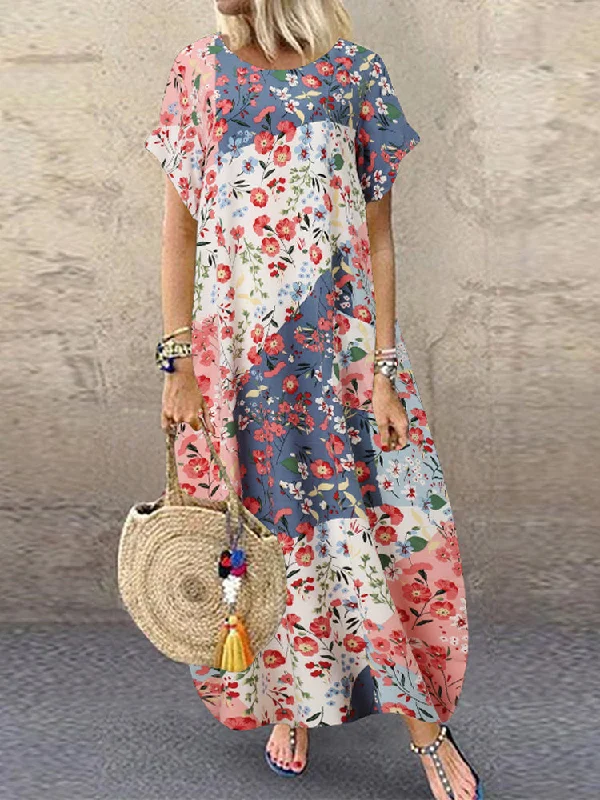 Loose Holiday Baggy Maxi Dress With Pocket Stylish Boho Chic Maxi Dress