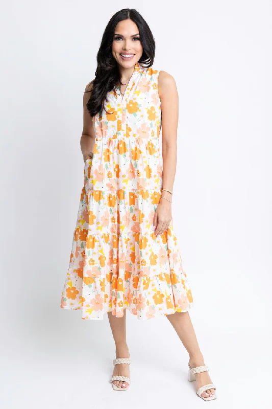 Multi Floral Vneck Maxi Dress Fashionable Chiffon Maxi Dress