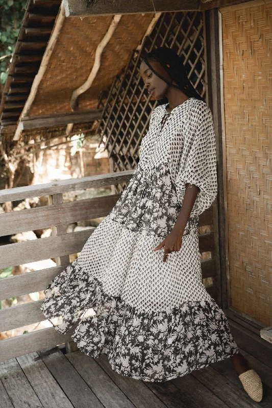 Nora Maxi Dress ~ Noir Elegant Maxi Dress with Ruffles