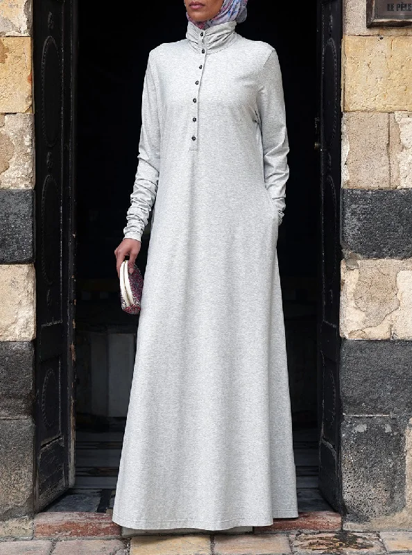 Ruched Collar and Sleeves Maxi Dress Comfortable Maxi Dress with Sleeves