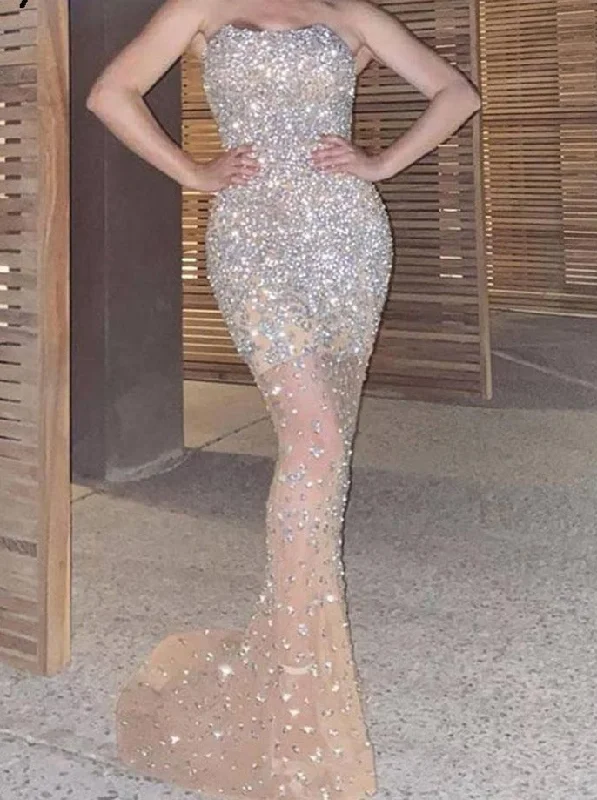 Sexy Sequin Rhinestone Mesh Bodycon Fishtail Dress Women Off Shoulder Sleeveless Maxi Dresses Lady Elegant Party Evening Dress Stylish Empire Waist Maxi Dress Sexy Sequin Rhinestone Mesh Bodycon Fishtail Dress Women Off Shoulder Sleeveless Maxi Dresses Lady Elegant Party Evening Dress Stylish Empire Waist Maxi Dress