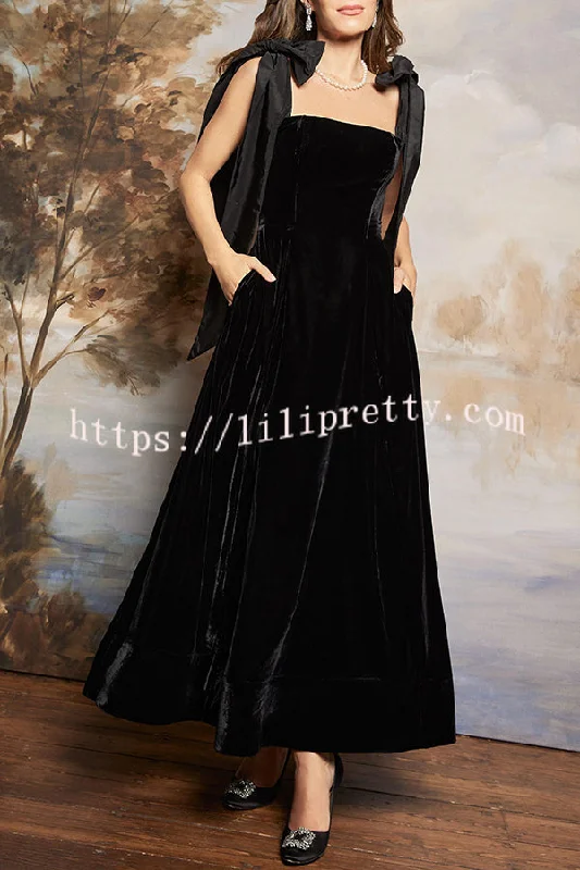 Romantic Type Velvet Bandeau Taffeta Bow Strap Pocketed Prom Maxi Dress Fashionable Faux Wrap Maxi Dress Romantic Type Velvet Bandeau Taffeta Bow Strap Pocketed Prom Maxi Dress Fashionable Faux Wrap Maxi Dress