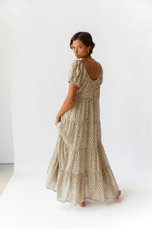 Sita Maxi Dress ~ Green Lily Stylish V-Neck Maxi Dress