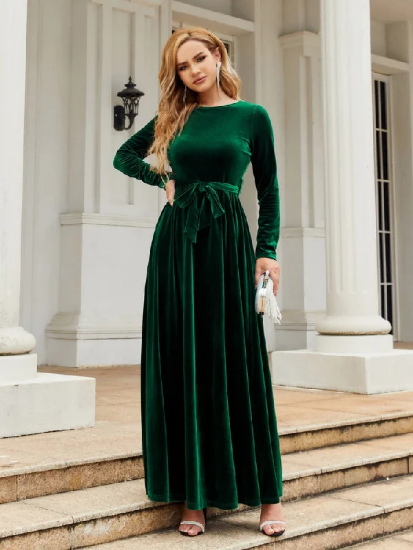 Spring 2023 Elegant Red Long Dress Velvet Solid Color Premium  Formal Evening Vestidos Festa Luxo Rojo Maxi Dresses For Women Stylish Boho Chic Maxi Dress