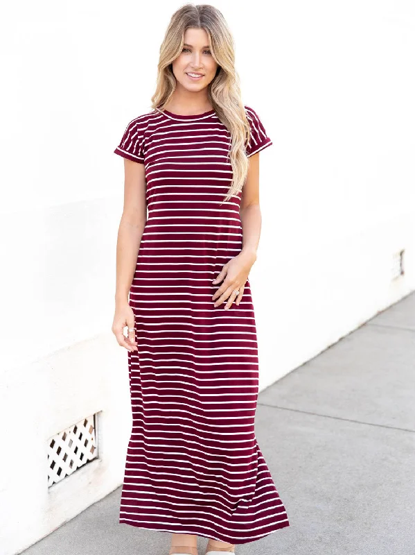 Striped Tie Waist Izzy Maxi Dress Fashionable Sheer Maxi Dress