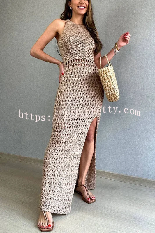 Smiles and Sunshine Knit Texture Hollow Tank Slit Stretch Maxi Dress Chic Summer Floral Maxi Dress Smiles and Sunshine Knit Texture Hollow Tank Slit Stretch Maxi Dress Chic Summer Floral Maxi Dress