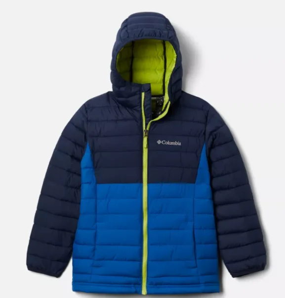 Columbia Youths Powder Lite Hooded Jacket Embroidered Jacket Appliqued Jacket Beaded Jacket