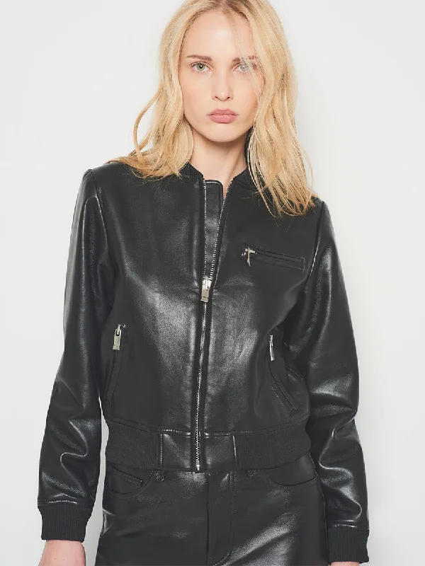 DIXIE RECYCLED LEATHER BOMBER JACKET Rayon Jacket Velvet Jacket Corduroy Jacket