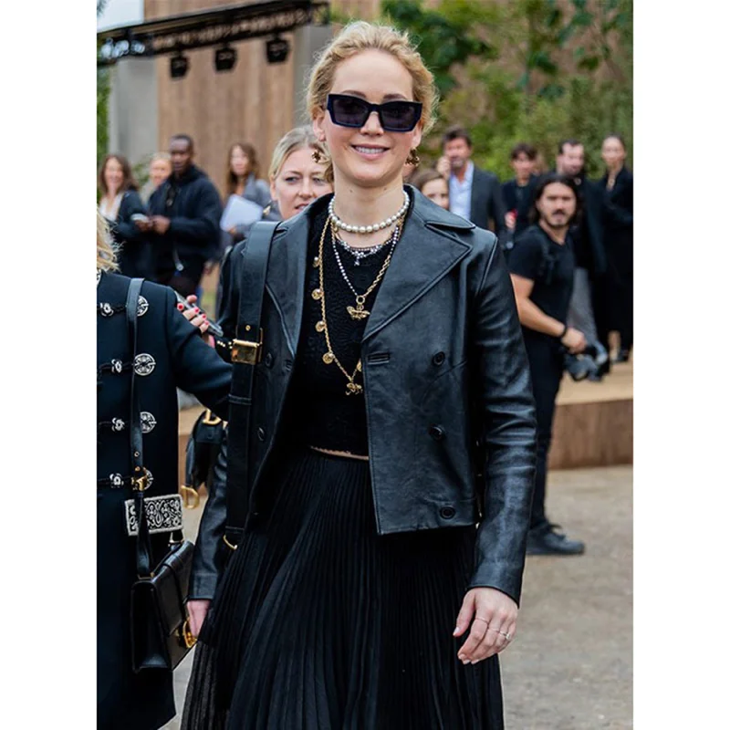 Jennifer Lawrence Genuine Leather Jacket Black Corduroy Jacket Velvet Jacket Brocade Jacket