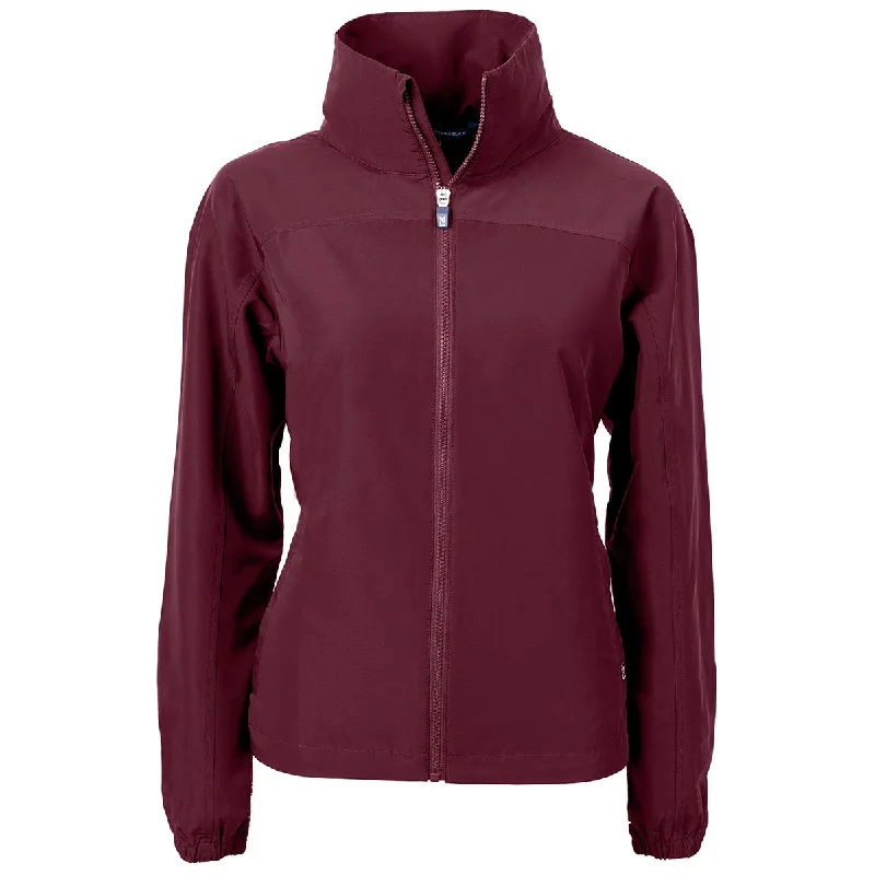 Cutter & Buck Women's Bordeaux Charter Eco Recycled Full Zip Jacket One-Shoulder Jacket Off-the-Shoulder Jacket Asymmetrical Jacket