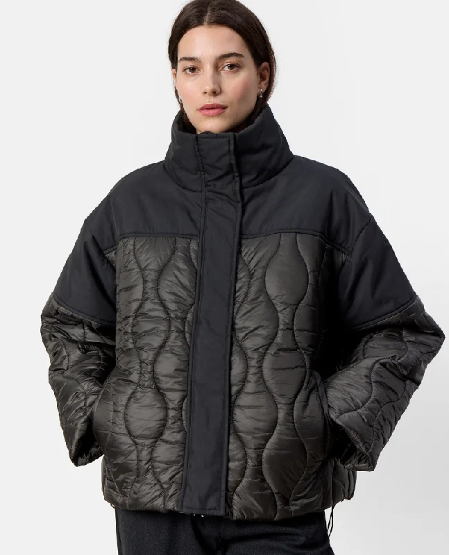 Levete Room Holly Short Black Olive Quilted Jacket Mesh Jacket Canvas Jacket Denim Jacket