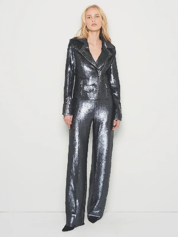 LULLABY SEQUIN MOTO JACKET Herringbone Jacket Houndstooth Jacket Plaid Jacket