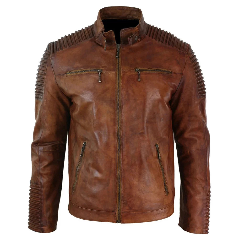 Men’s Classic Diamond Brown Distressed Leather Jacket Embroidered Jacket Appliqued Jacket Beaded Jacket Men’s Classic Diamond Brown Distressed Leather Jacket Embroidered Jacket Appliqued Jacket Beaded Jacket