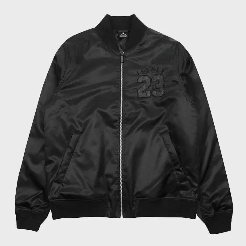 Men's Black Satin Bomber Jacket Cotton Jacket Linen Jacket Terry Jacket