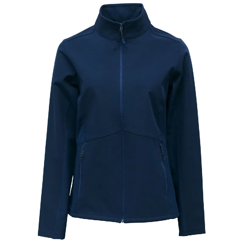 BAW Women's Navy Softshell Jacket Cotton Fabric Linen Fabric Terry Fabric