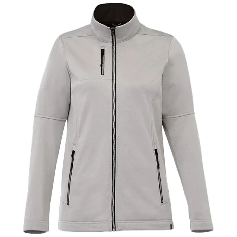 Elevate Women's Silver Heather Joris Eco Softshell Jacket Nylon Fabric Polyester Fabric Spandex Fabric