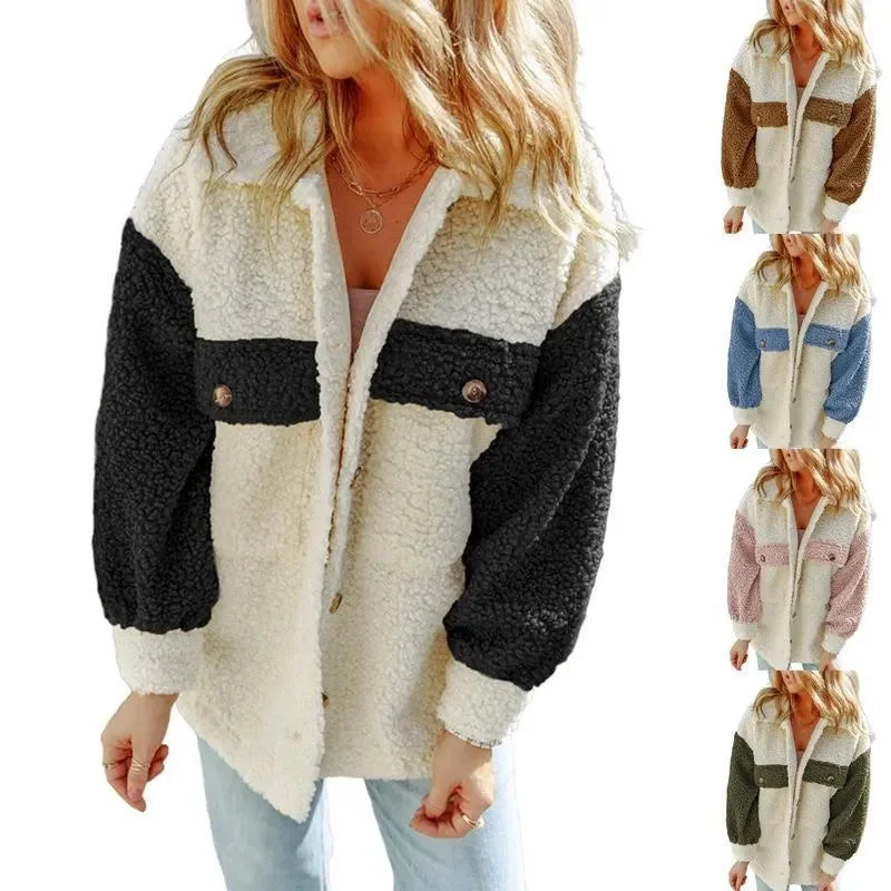 Women Korean Style Casual Coat Color Matching Streetwear Designer Jacket All-match Street Long-sleeved Coat Clothes New Jacket Blazer Coat Women Korean Style Casual Coat Color Matching Streetwear Designer Jacket All-match Street Long-sleeved Coat Clothes New Jacket Blazer Coat