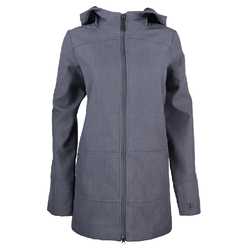 48-Hour Zusa Women's Grey Cross-Hatch Wanderlust Traveler Jacket Elasticated Jacket Padded Jacket Insulated Jacket
