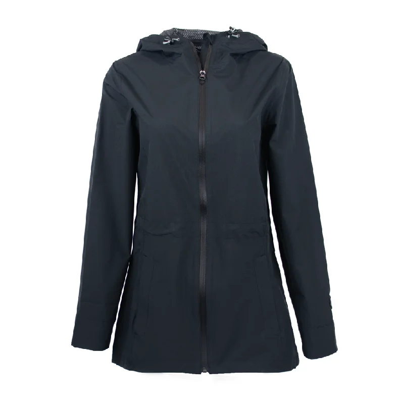 48-Hour Zusa Women's Black North Shore Rain Jacket Denim Fabric Leather Fabric Suede Fabric