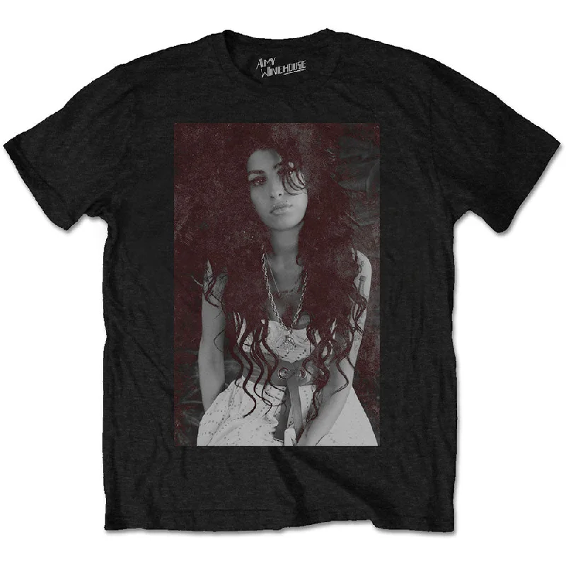 Amy Winehouse | Official T-Shirt | Back to Black Chalk Board Mesh Blend Leather Blend Suede Blend