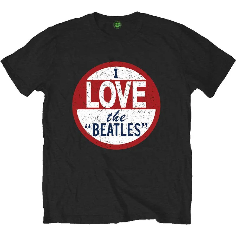 The Beatles | Official Band T-Shirt | I Love The Beatles Single Print Print Jacquard Patchwork