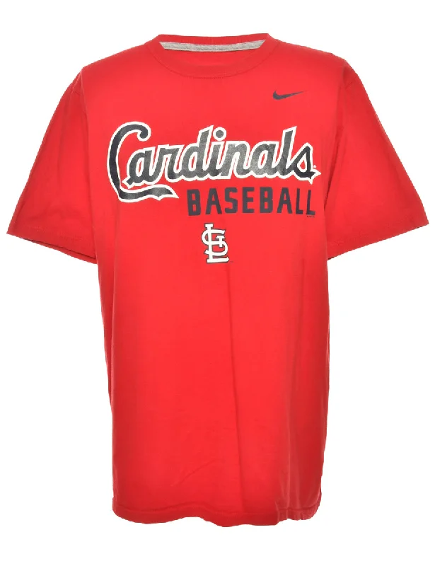 Nike Cardinals Baseball Sports T-shirt - L Denim Fabric Leather Fabric Suede Fabric