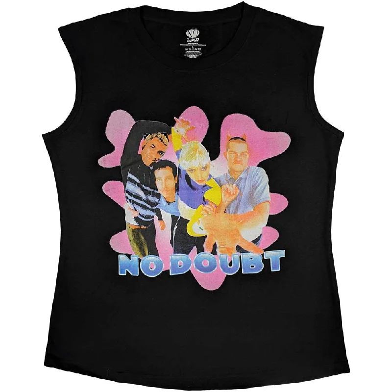 No Doubt | Ladies Official Band Tank T-Shirt | Horns Satin Fabric Silk Fabric Chiffon Fabric