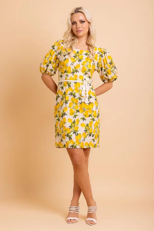 Amelie Mini Dress Lemon Classic Striped Mini Dress