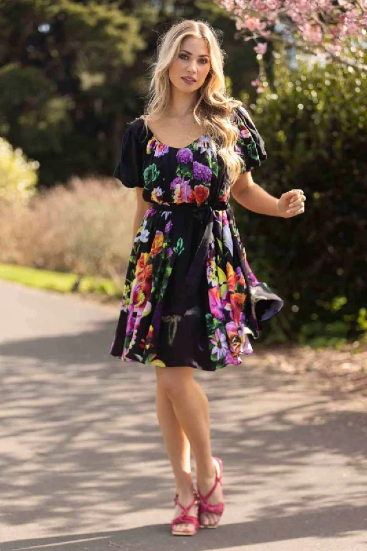 Anne-Marie Mini Dress Fashionable Lace-Trim Mini Dress