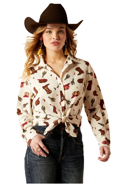 Ariat Button Up Blouse Women's 10052923 Elegant Office Blouse
