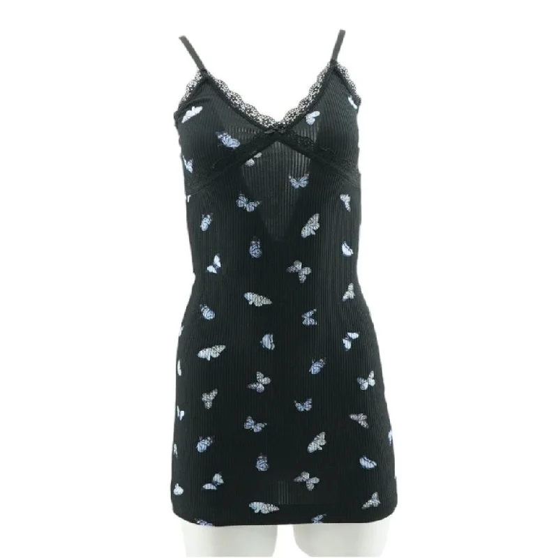 Black Animal Mini Dress Classic Casual Mini Dress