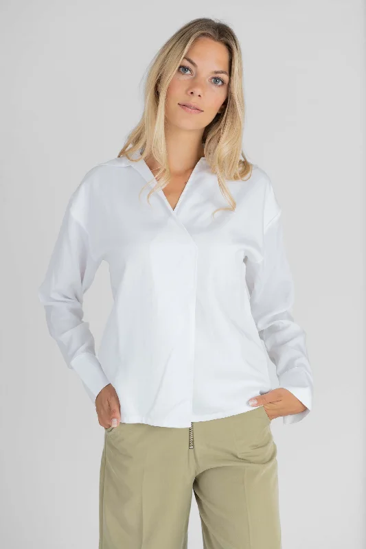 Blouse White Embroidered Cotton Blouse