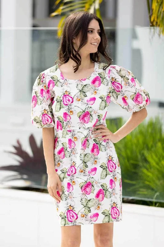 Briar Mini Dress Strawberry Comfortable Linen Mini Dress