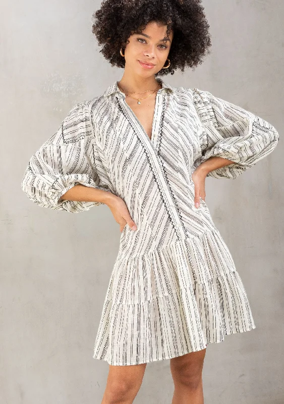Francoise Puff Sleeve Mini Dress Comfortable Linen Mini Dress