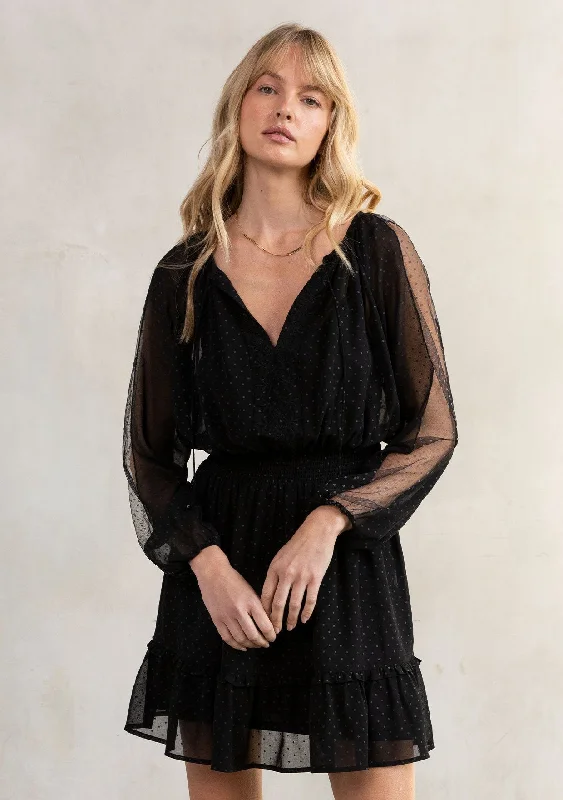 Iris Chiffon Mini Dress Elegant Lace Mini Dress