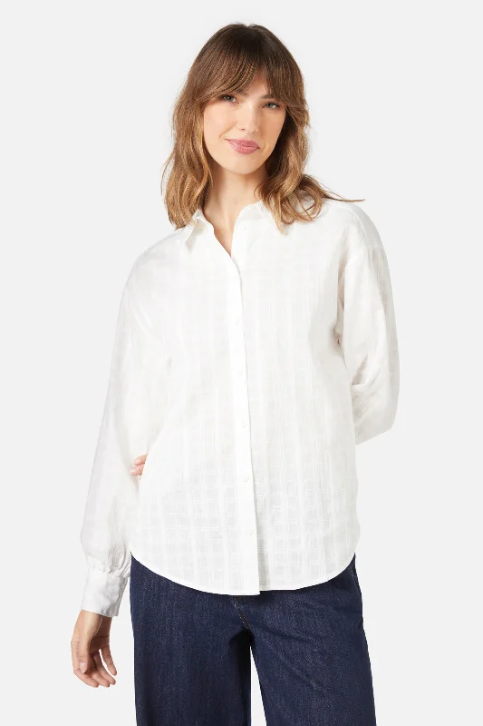 Ivory Blouse Stretchy Fitted Blouse