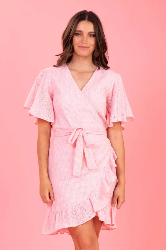 Koda Mini Dress Pink Cozy Knit Mini Dress