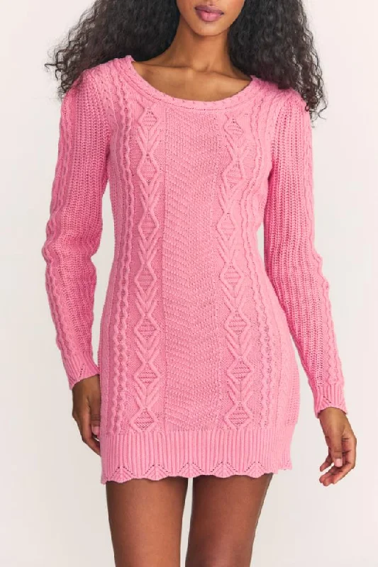Love Shack Fancy - Simmonette Mini Dress in Powder Blush Trendy Tie-Dye Mini Dress